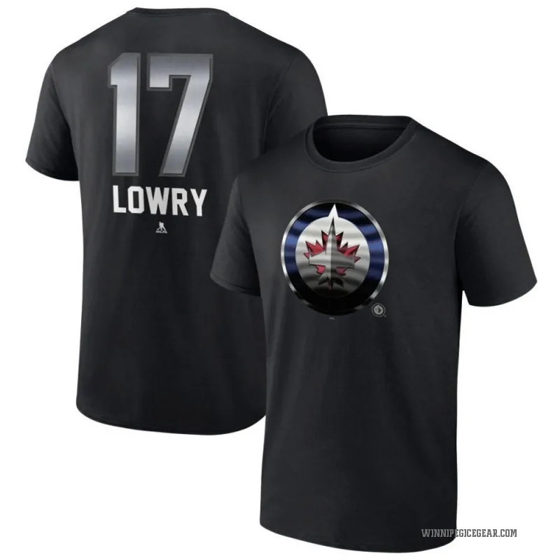Adam Lowry Men's Black Winnipeg Jets Midnight Mascot Logo T-Shirt