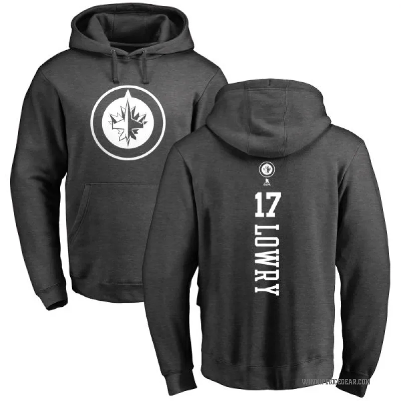 Adam Lowry Men's Charcoal Winnipeg Jets Branded One Color Backer Pullover Hoodie