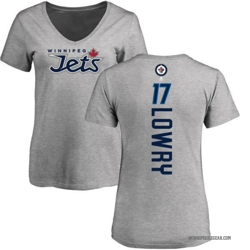 Adam Lowry Women's Ash Winnipeg Jets Backer T-Shirt -