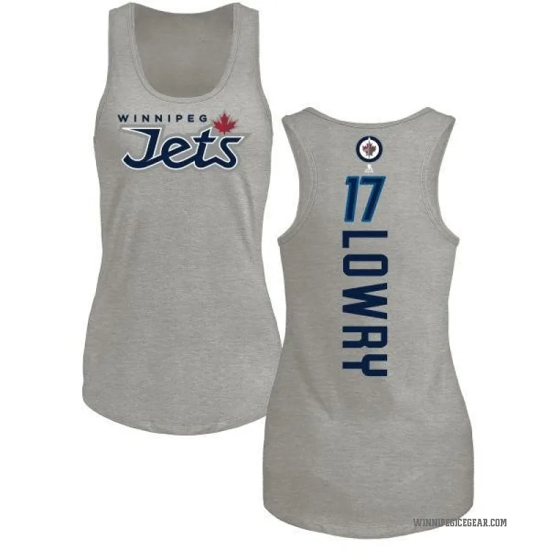 Adam Lowry Women's Ash Winnipeg Jets Backer Tank Top -