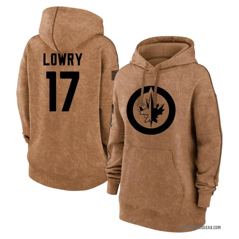 Adam Lowry Women's Brown Winnipeg Jets 2023 Salute to Service Pullover Hoodie
