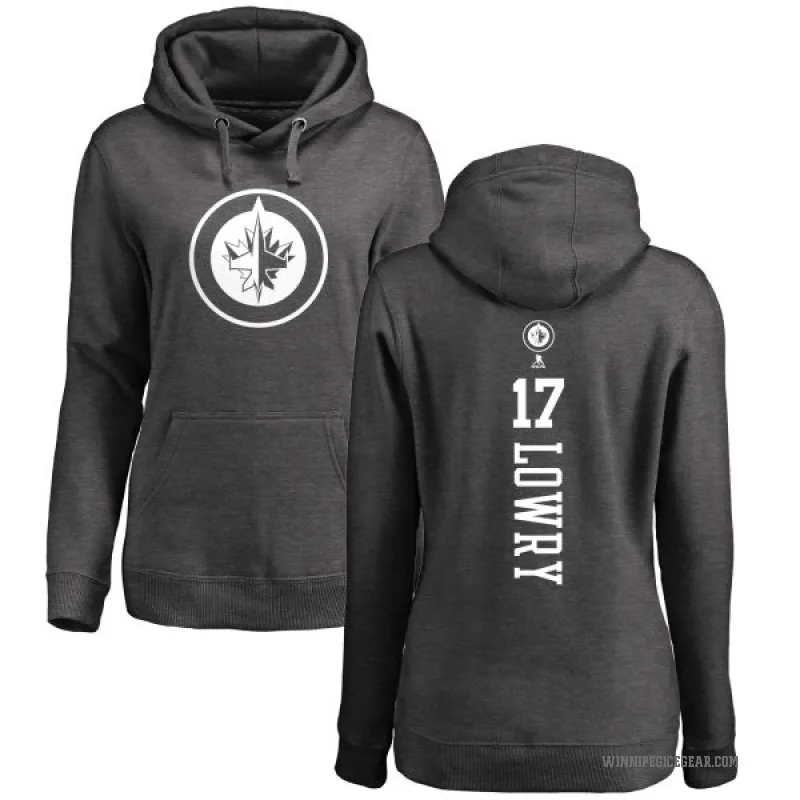 Adam Lowry Women's Charcoal Winnipeg Jets Branded One Color Backer Pullover Hoodie