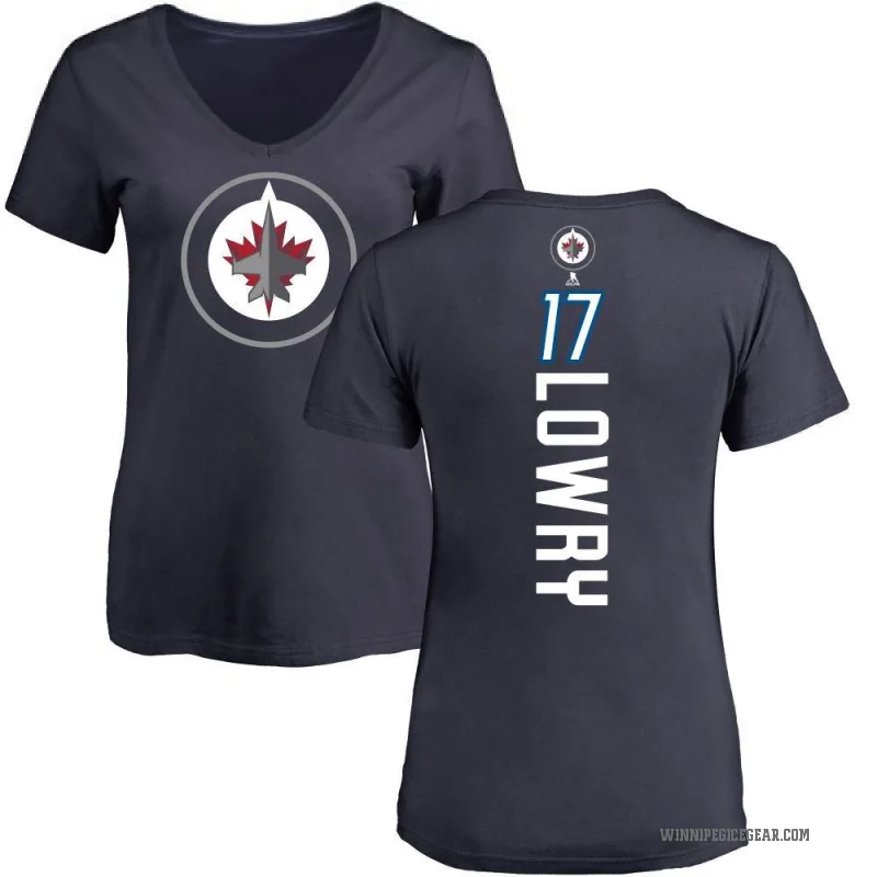 Adam Lowry Women's Navy Winnipeg Jets Backer T-Shirt -