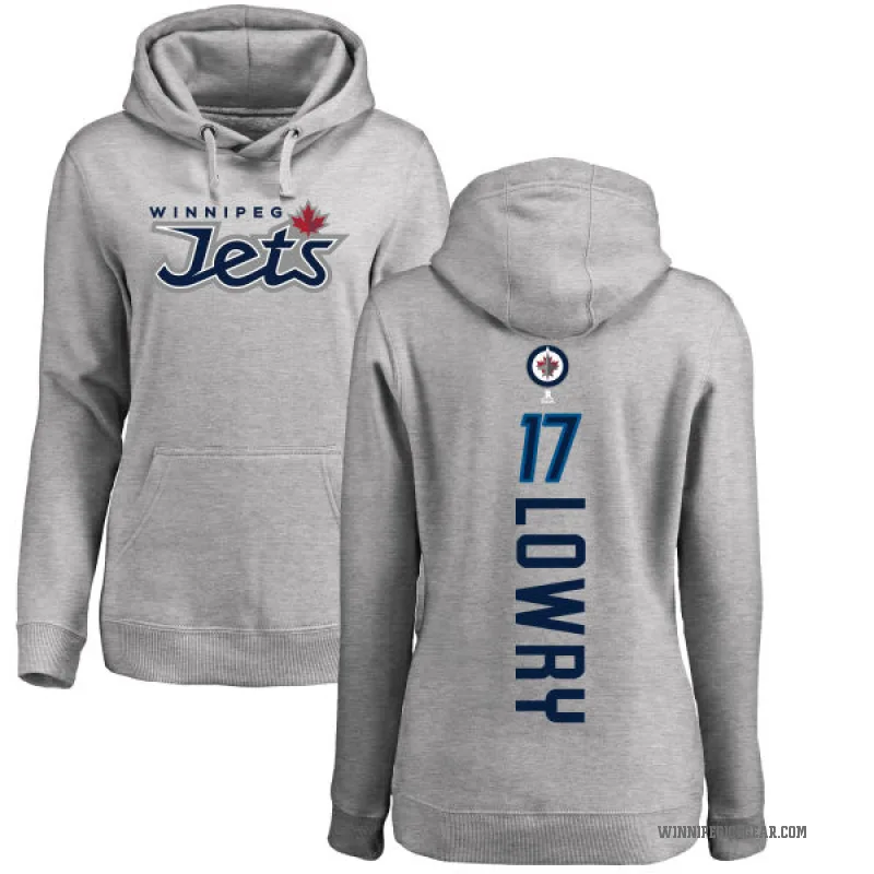 Adam Lowry Women's Winnipeg Jets Branded Ash Backer Pullover Hoodie