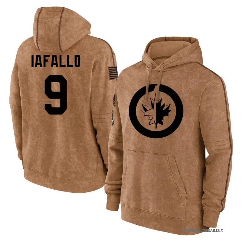 Alex Iafallo Youth Brown Winnipeg Jets 2023 Salute to Service Club Pullover Hoodie