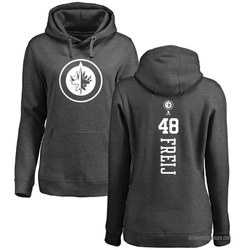 Alfons Freij Women's Charcoal Winnipeg Jets Branded One Color Backer Pullover Hoodie