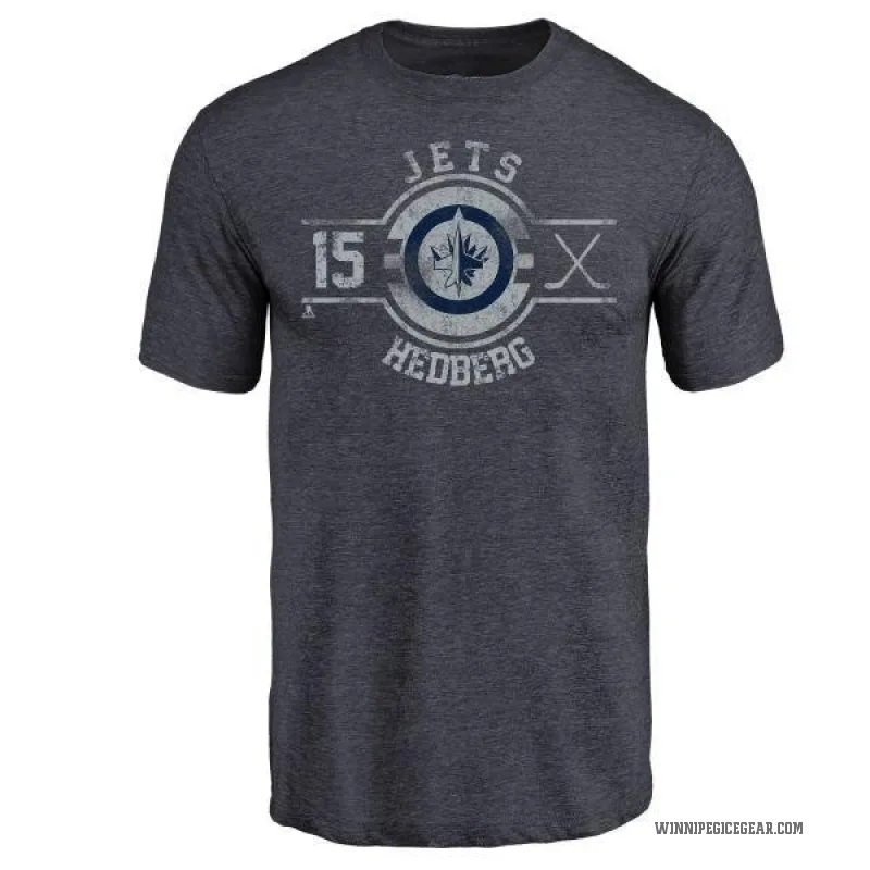 Anders Hedberg Men's Navy Winnipeg Jets Insignia T-Shirt -
