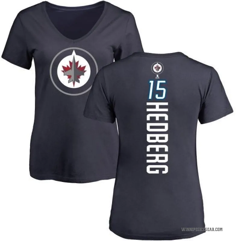 Anders Hedberg Women's Navy Winnipeg Jets Backer T-Shirt -