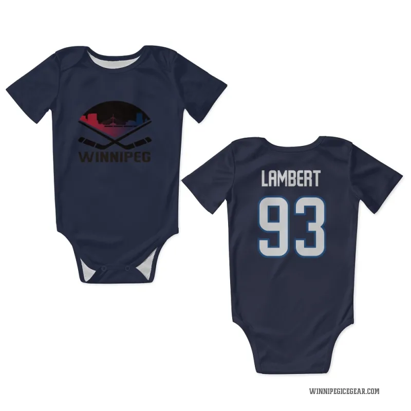 Brad Lambert  Navy Winnipeg Jets  Newborn & Infant Bodysuit