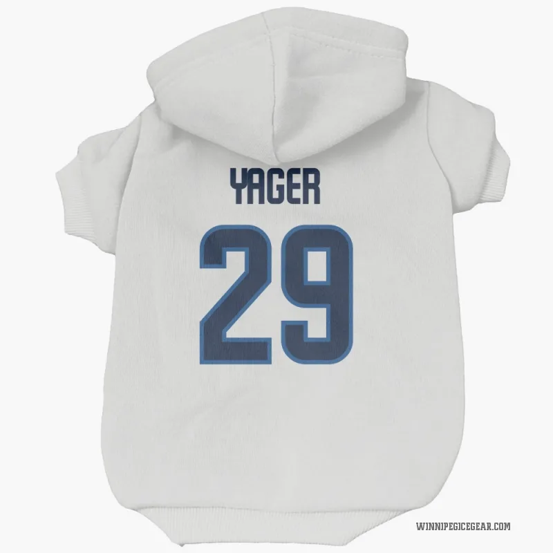 Brayden Yager  White Winnipeg Jets  Cat & Dog Pet Hoodie