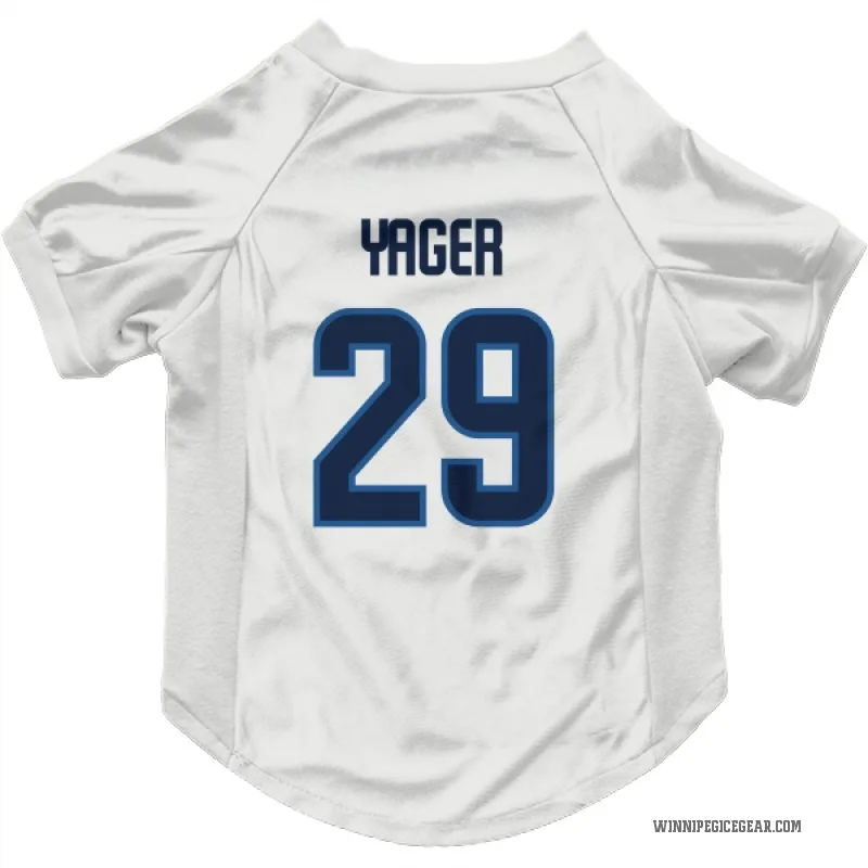 Brayden Yager  White Winnipeg Jets  Cat & Dog Pet Jersey