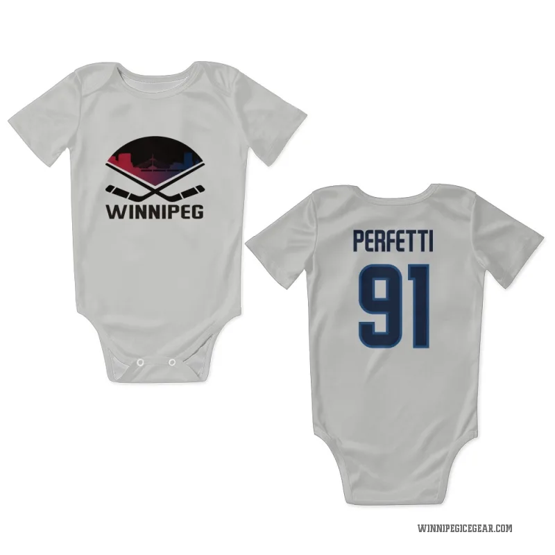 Cole Perfetti  White Winnipeg Jets  Newborn & Infant Bodysuit