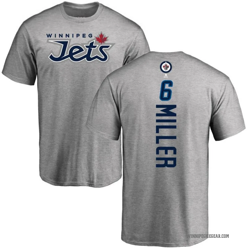 Colin Miller Men's Ash Winnipeg Jets Backer T-Shirt -