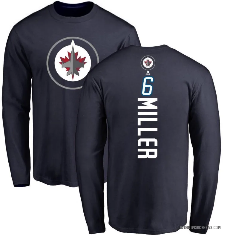 Colin Miller Men's Navy Winnipeg Jets Backer Long Sleeve T-Shirt -
