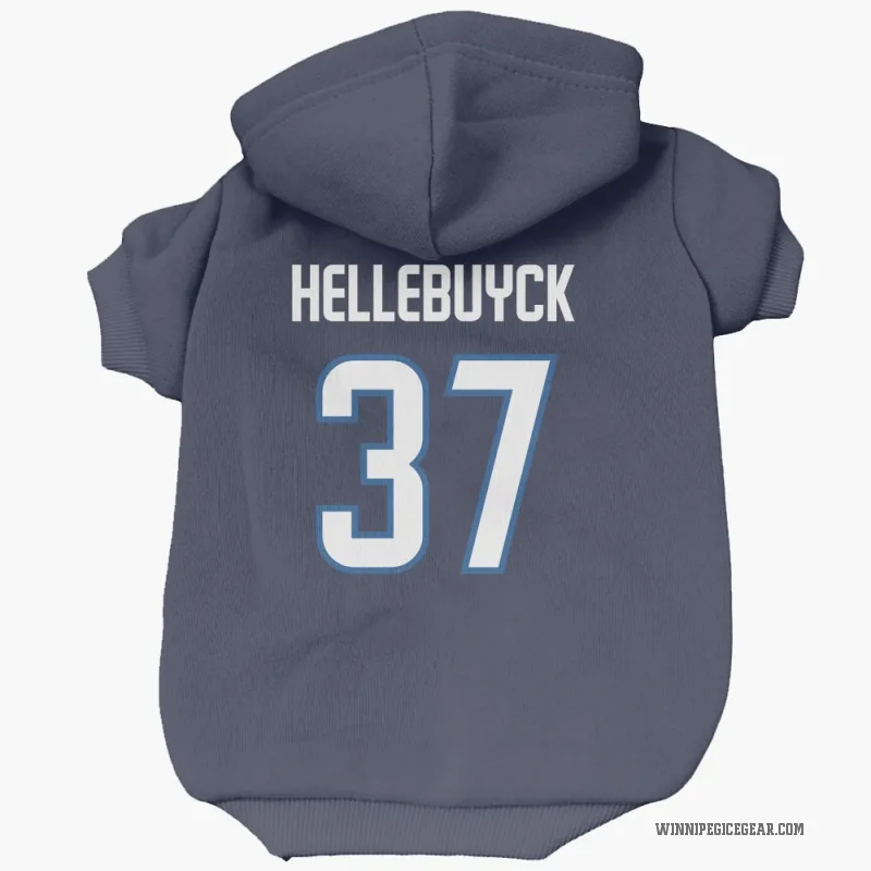 Connor Hellebuyck  Navy Winnipeg Jets  Cat & Dog Pet Hoodie