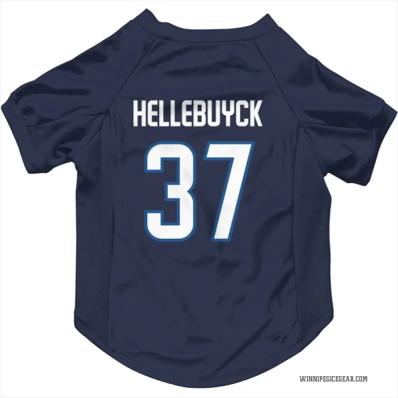 Connor Hellebuyck  Navy Winnipeg Jets  Cat & Dog Pet Jersey