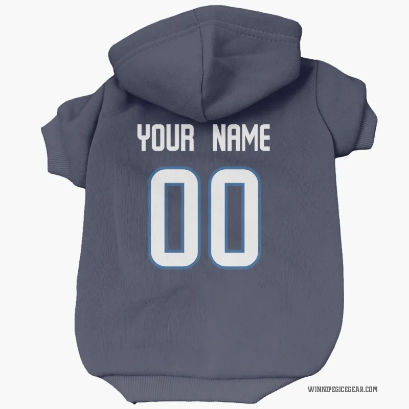 Custom  Navy Winnipeg Jets   Cat & Dog Pet Hoodie