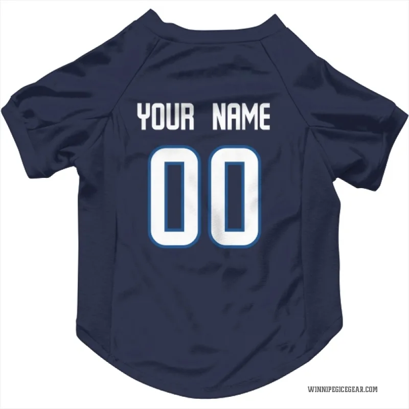 Custom  Navy Winnipeg Jets   Cat & Dog Pet Jersey