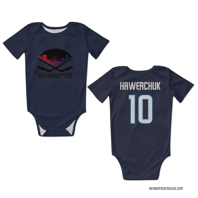 Dale Hawerchuk  Navy Winnipeg Jets  Newborn & Infant Bodysuit
