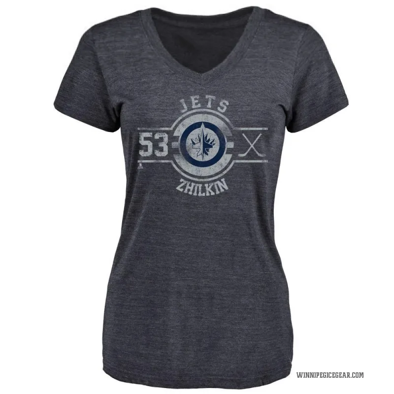 Danny Zhilkin Women's Navy Winnipeg Jets Insignia T-Shirt -