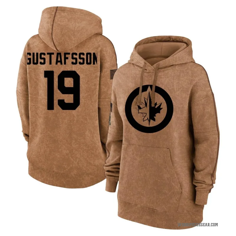 David Gustafsson Women's Brown Winnipeg Jets 2023 Salute to Service Pullover Hoodie