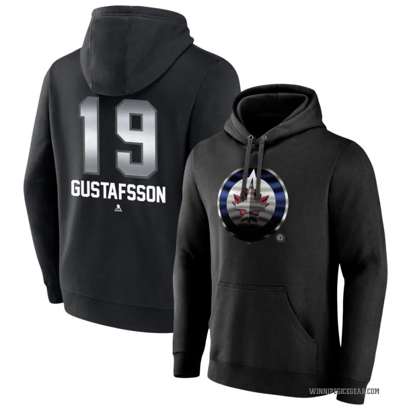 David Gustafsson Youth Black Winnipeg Jets Branded Midnight Mascot Logo Pullover Hoodie