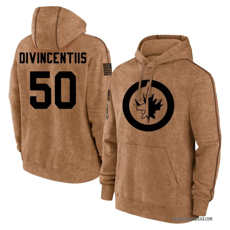 Domenic DiVincentiis Men's Brown Winnipeg Jets 2023 Salute to Service Club Pullover Hoodie