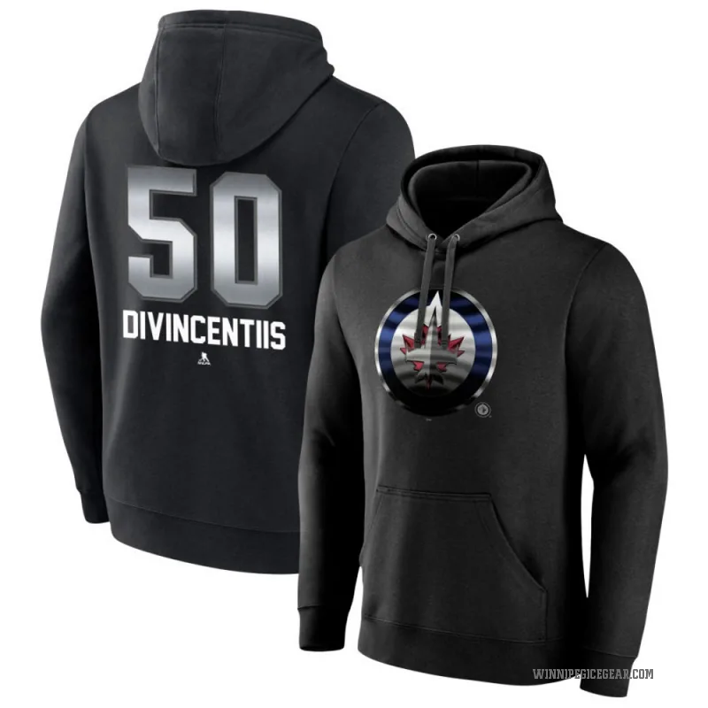 Domenic DiVincentiis Youth Black Winnipeg Jets Branded Midnight Mascot Logo Pullover Hoodie