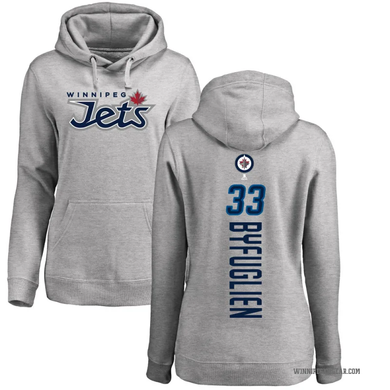Dustin Byfuglien Women's Winnipeg Jets Branded Ash Backer Pullover Hoodie