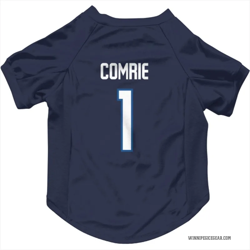 Eric Comrie  Navy Winnipeg Jets  Cat & Dog Pet Jersey