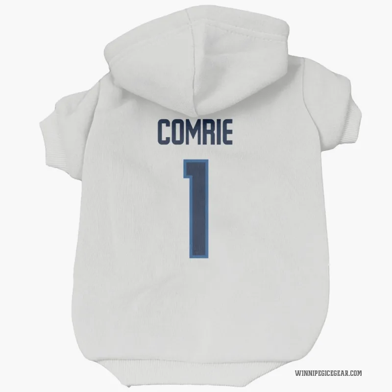 Eric Comrie  White Winnipeg Jets  Cat & Dog Pet Hoodie