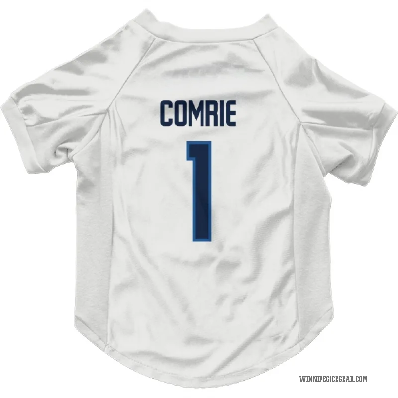 Eric Comrie  White Winnipeg Jets  Cat & Dog Pet Jersey