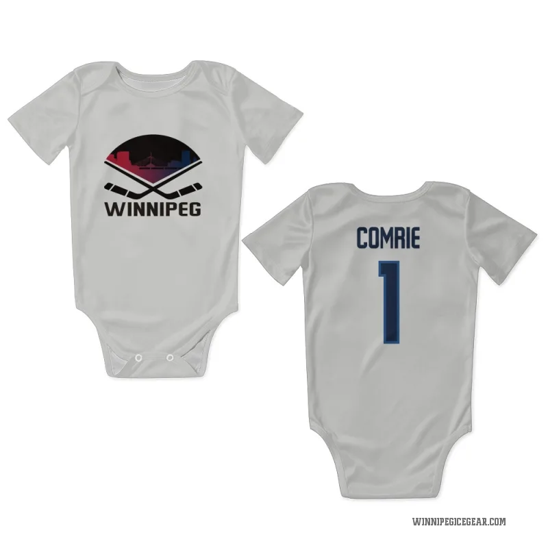 Eric Comrie  White Winnipeg Jets  Newborn & Infant Bodysuit