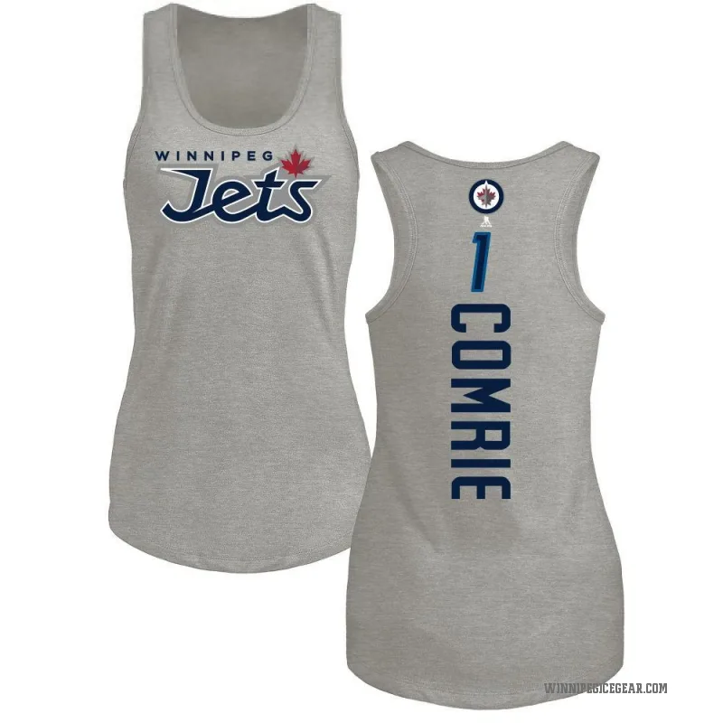 Eric Comrie Women's Ash Winnipeg Jets Backer Tank Top -