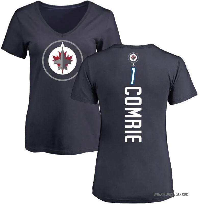 Eric Comrie Women's Navy Winnipeg Jets Backer T-Shirt -