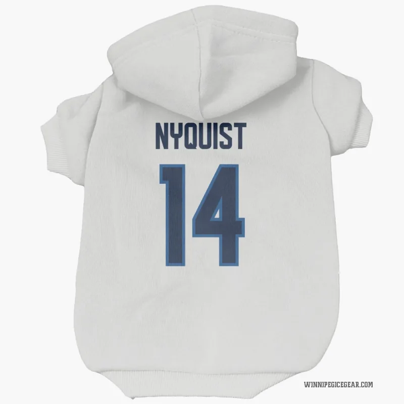 Gustav Nyquist  White Winnipeg Jets  Cat & Dog Pet Hoodie