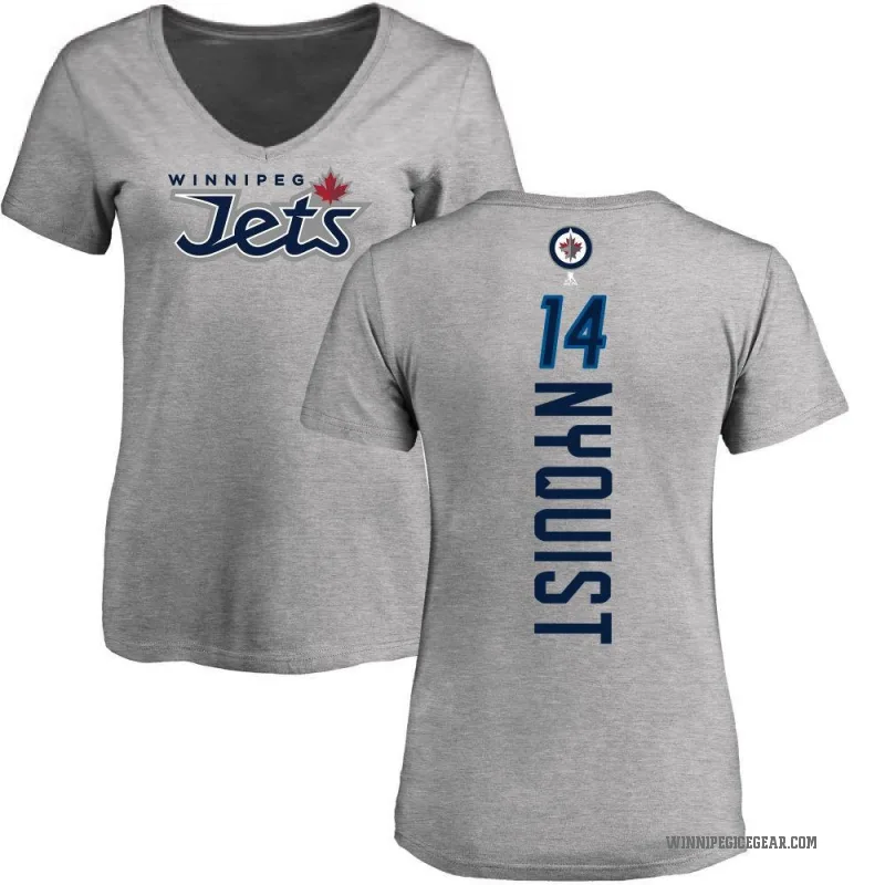 Gustav Nyquist Women's Ash Winnipeg Jets Backer T-Shirt -