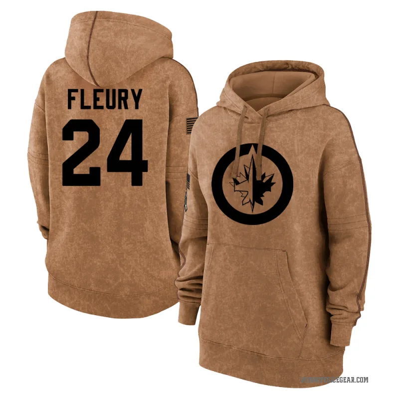 Haydn Fleury Women's Brown Winnipeg Jets 2023 Salute to Service Pullover Hoodie