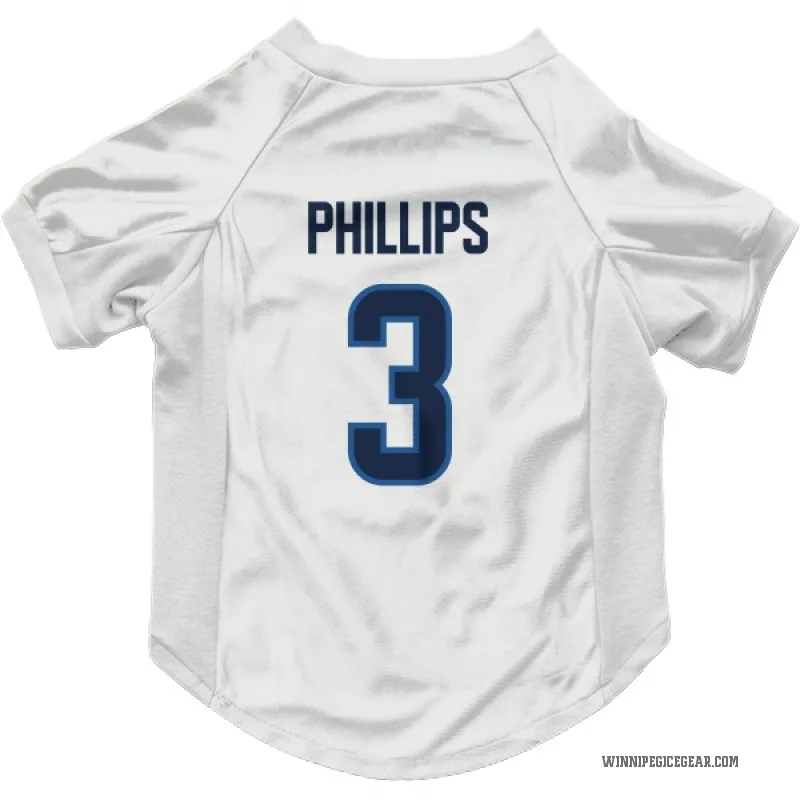 Isaak Phillips  White Winnipeg Jets  Cat & Dog Pet Jersey