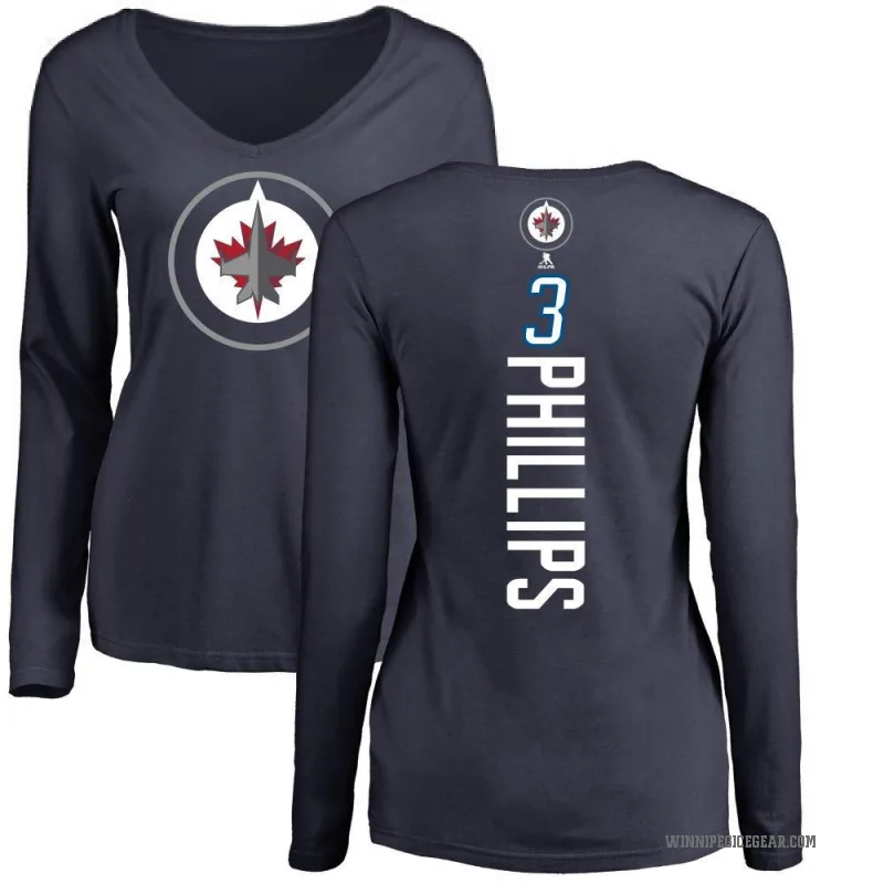 Isaak Phillips Women's Navy Winnipeg Jets Backer Long Sleeve T-Shirt -