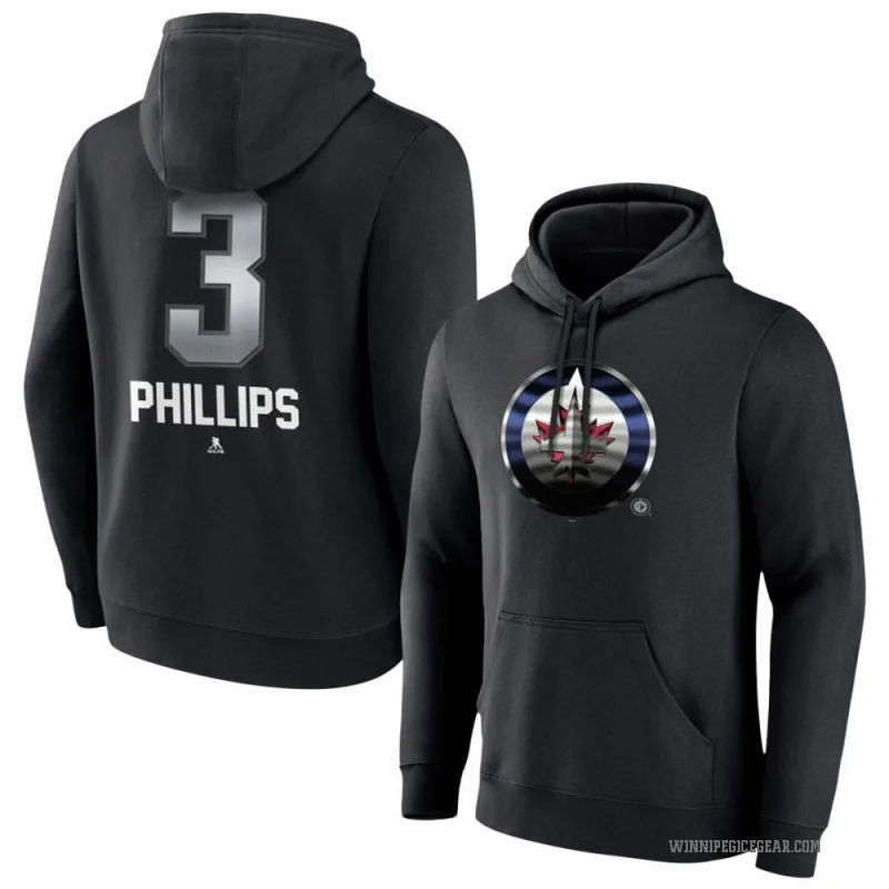 Isaak Phillips Youth Black Winnipeg Jets Branded Midnight Mascot Logo Pullover Hoodie
