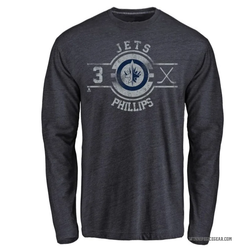 Isaak Phillips Youth Navy Winnipeg Jets Insignia Long Sleeve T-Shirt -