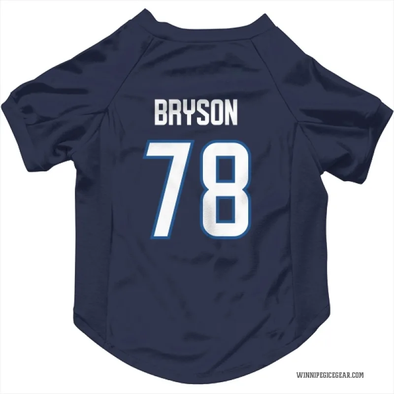 Jacob Bryson  Navy Winnipeg Jets  Cat & Dog Pet Jersey