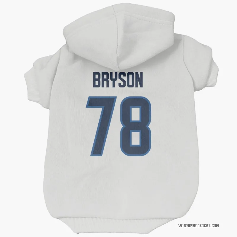 Jacob Bryson  White Winnipeg Jets  Cat & Dog Pet Hoodie