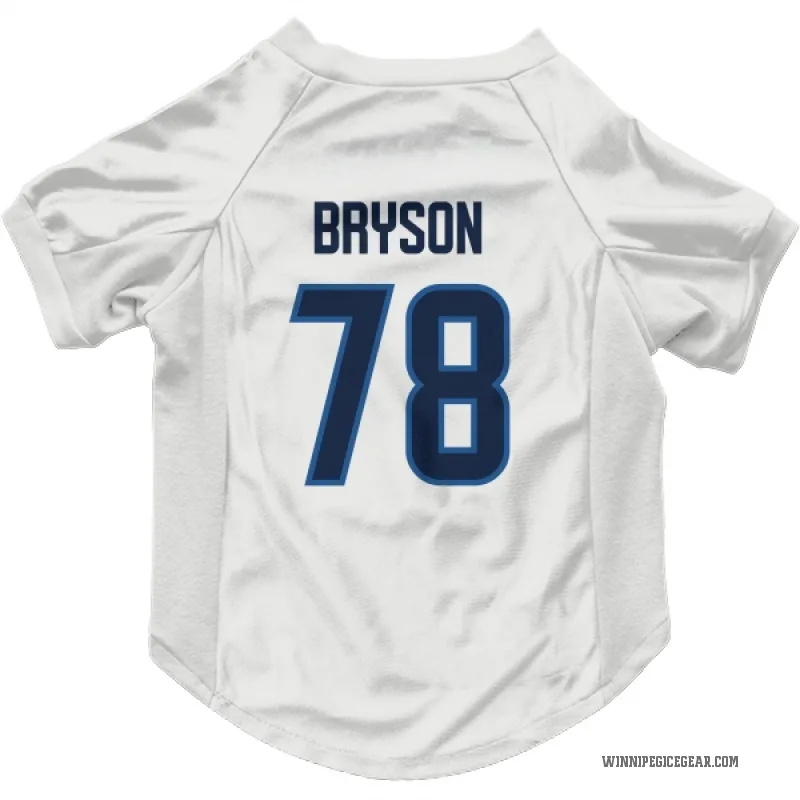 Jacob Bryson  White Winnipeg Jets  Cat & Dog Pet Jersey