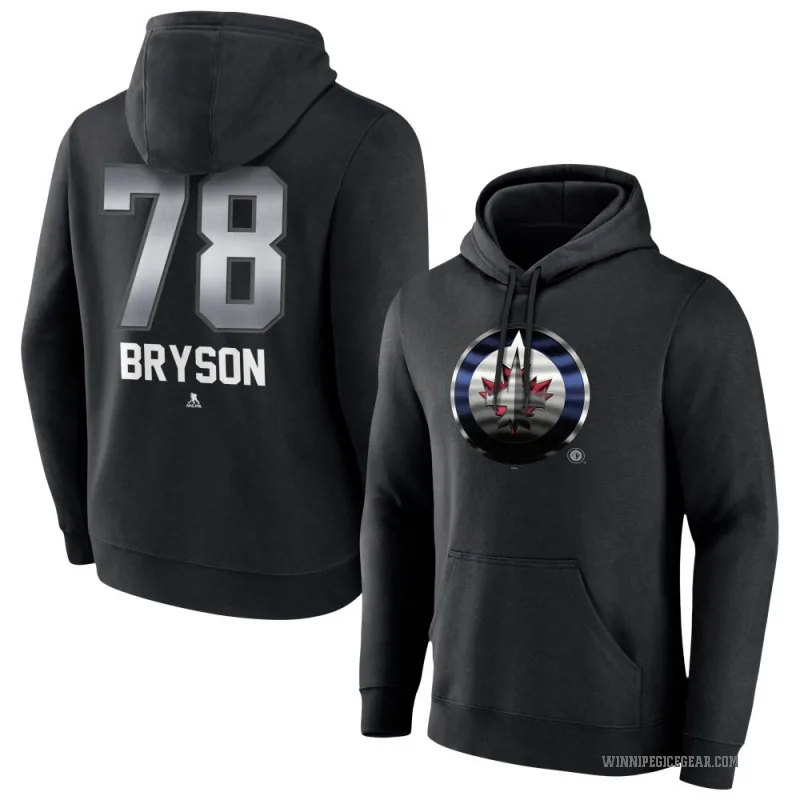 Jacob Bryson Youth Black Winnipeg Jets Branded Midnight Mascot Logo Pullover Hoodie