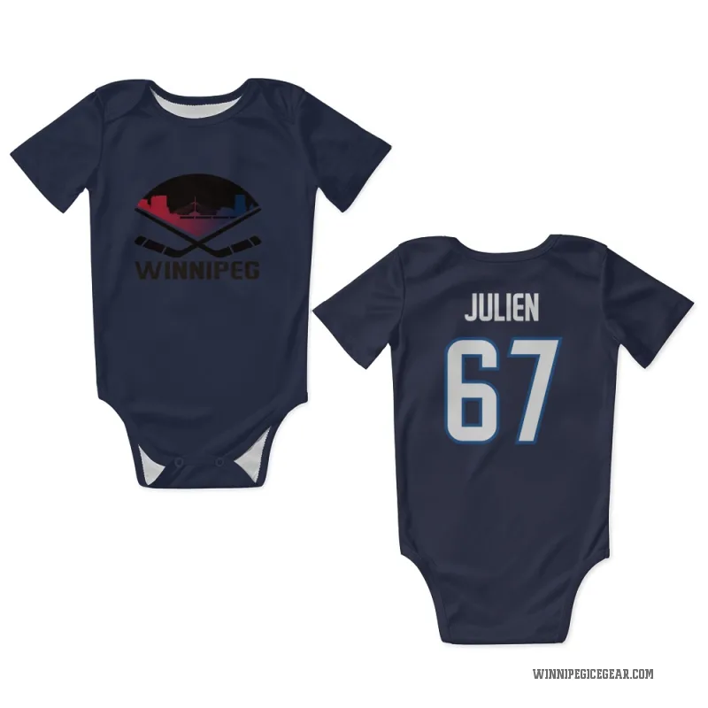 Jacob Julien  Navy Winnipeg Jets  Newborn & Infant Bodysuit
