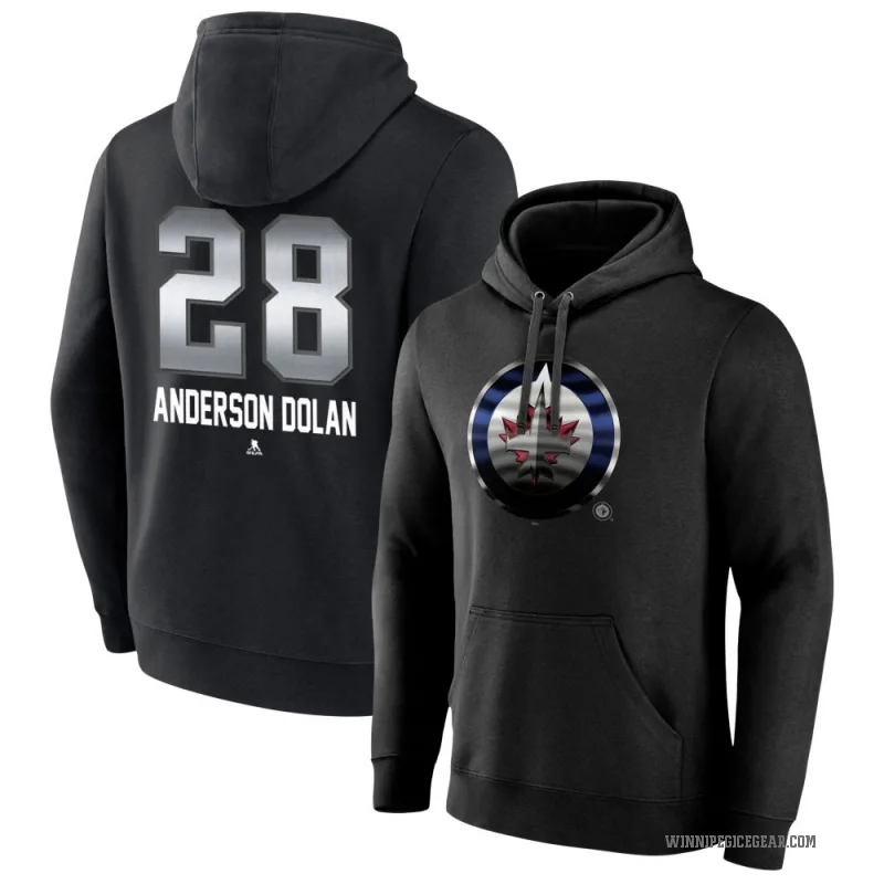 Jaret Anderson-Dolan Men's Black Winnipeg Jets Branded Midnight Mascot Logo Pullover Hoodie