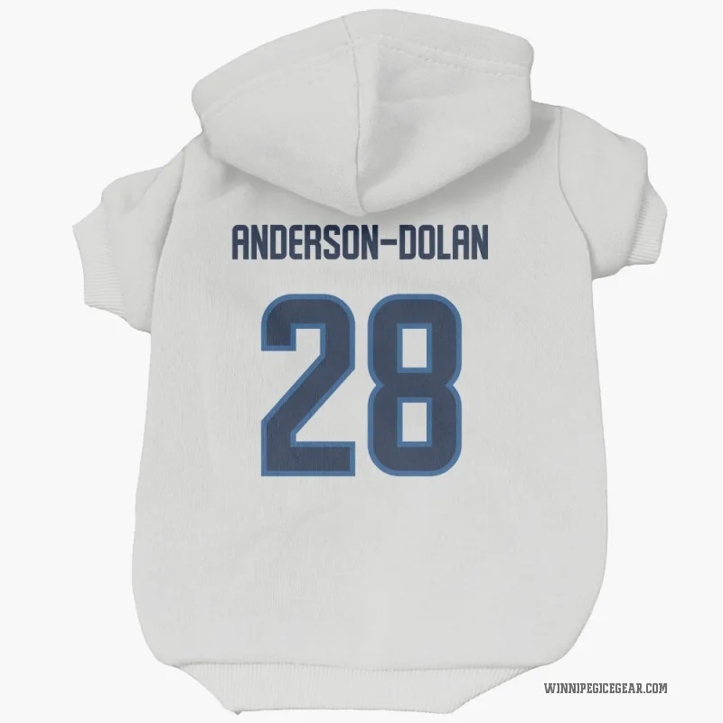 Jaret Anderson-Dolan  White Winnipeg Jets  Cat & Dog Pet Hoodie