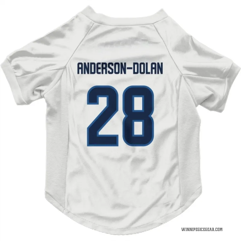 Jaret Anderson-Dolan  White Winnipeg Jets  Cat & Dog Pet Jersey